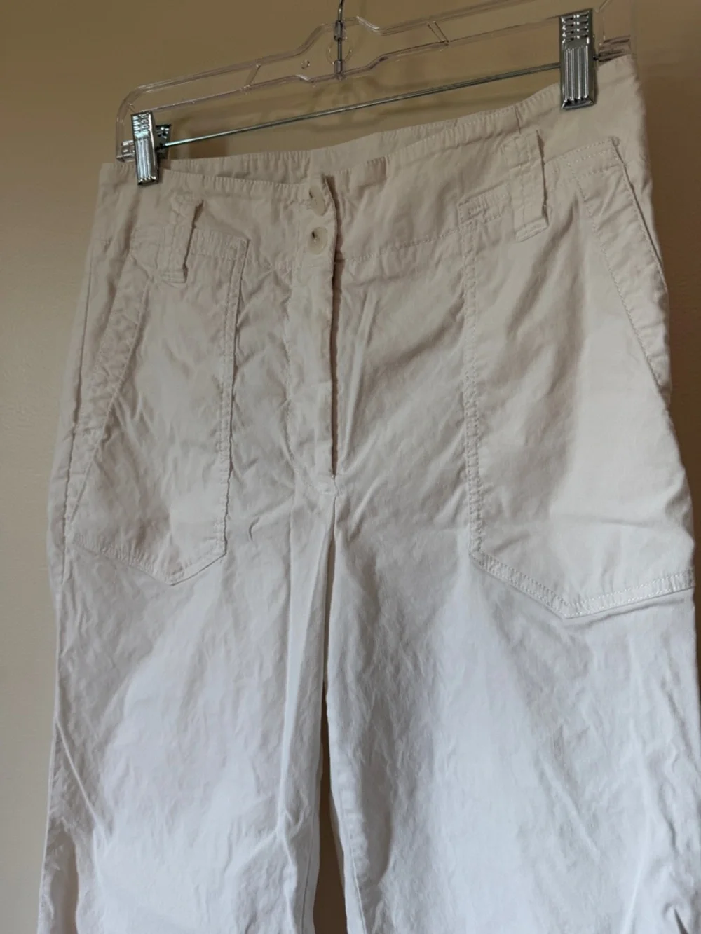 Anthropologie Maeve 10 The Naomi Linen High Rise Wide-Leg Flare Pants White - Picture 6 of 9